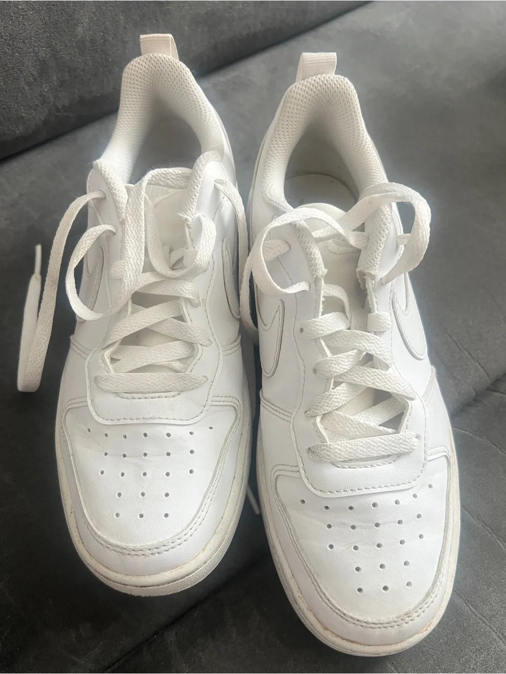 Size 5 Nike White Low-Top Leather Sneakers